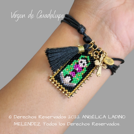 Pulsera Joyería Religiosa, Escapulario Virgen de Guadalupe Hecho a Mano Hecho en México