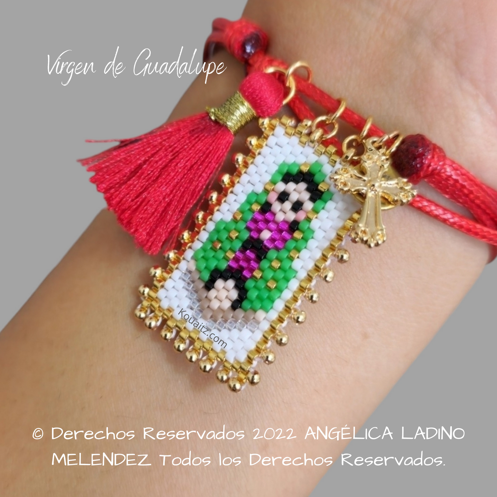 Pulsera Joyería Religiosa, Escapulario Virgen de Guadalupe Hecho a Mano Hecho en México