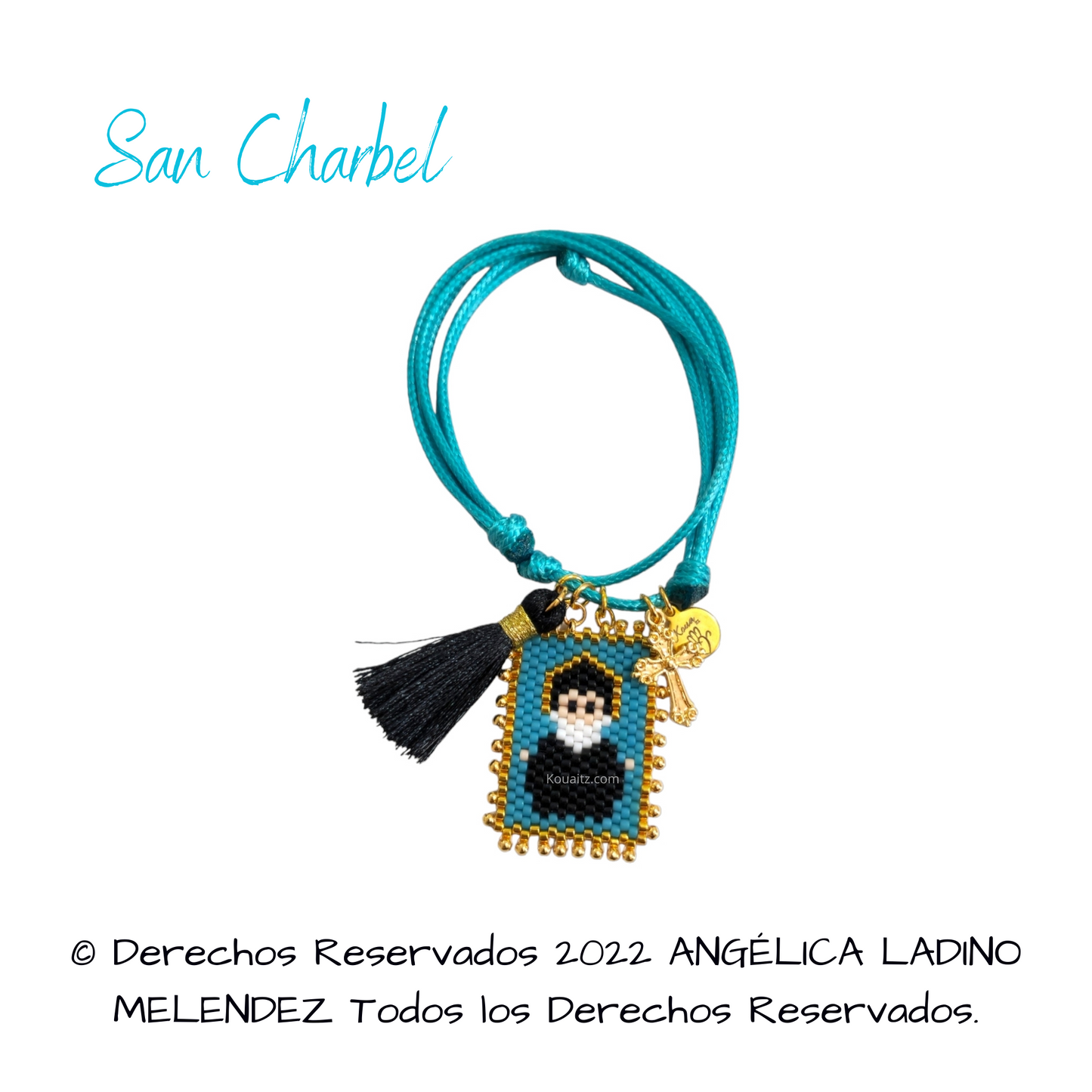 Pulsera Joyería Religiosa, Escapulario San Charbel Hecho a Mano Hecho en México