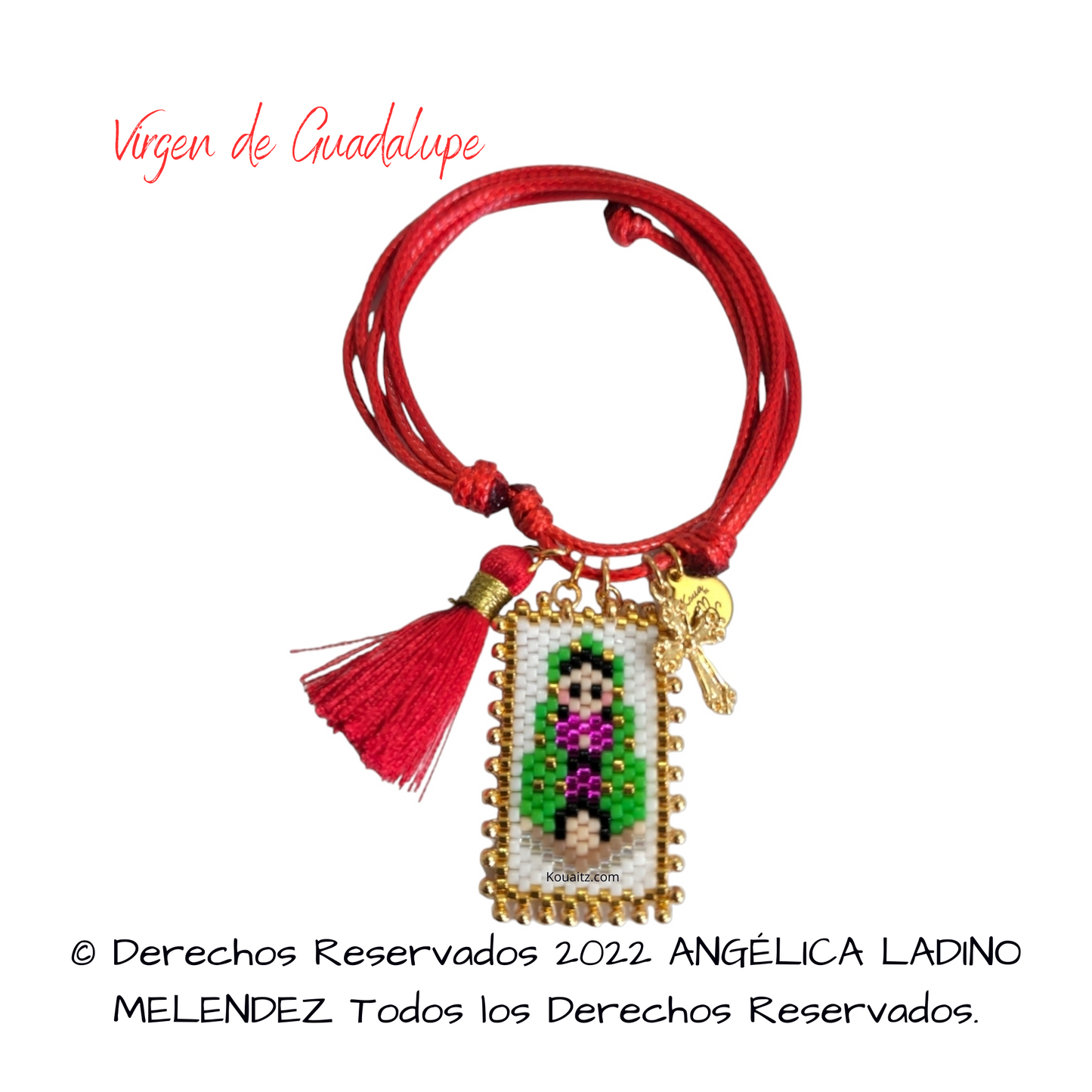 Pulsera Joyería Religiosa, Escapulario Virgen de Guadalupe Hecho a Mano Hecho en México