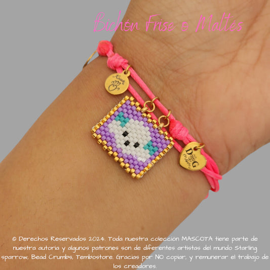 Bichón Frise o Maltés con moños Pulsera