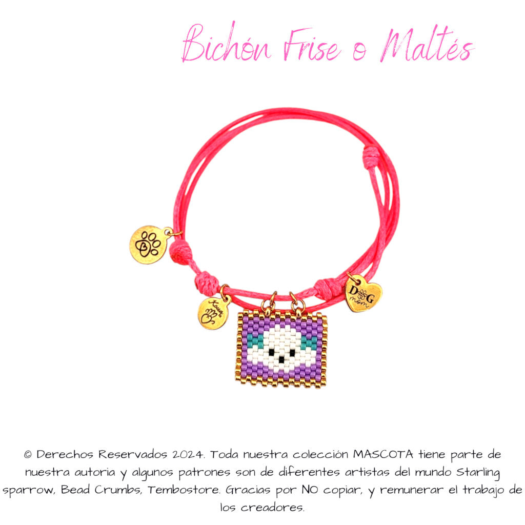 Bichón Frise o Maltés con moños Pulsera