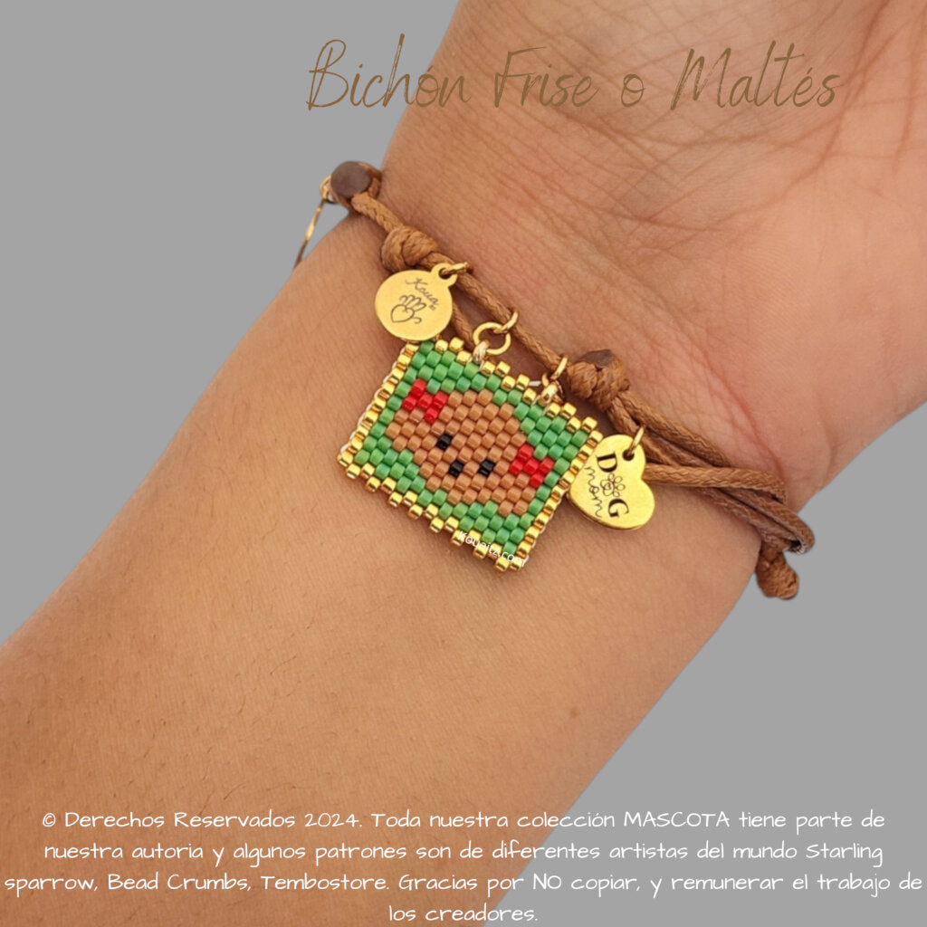 Bichón Frise o Maltés con moños Pulsera