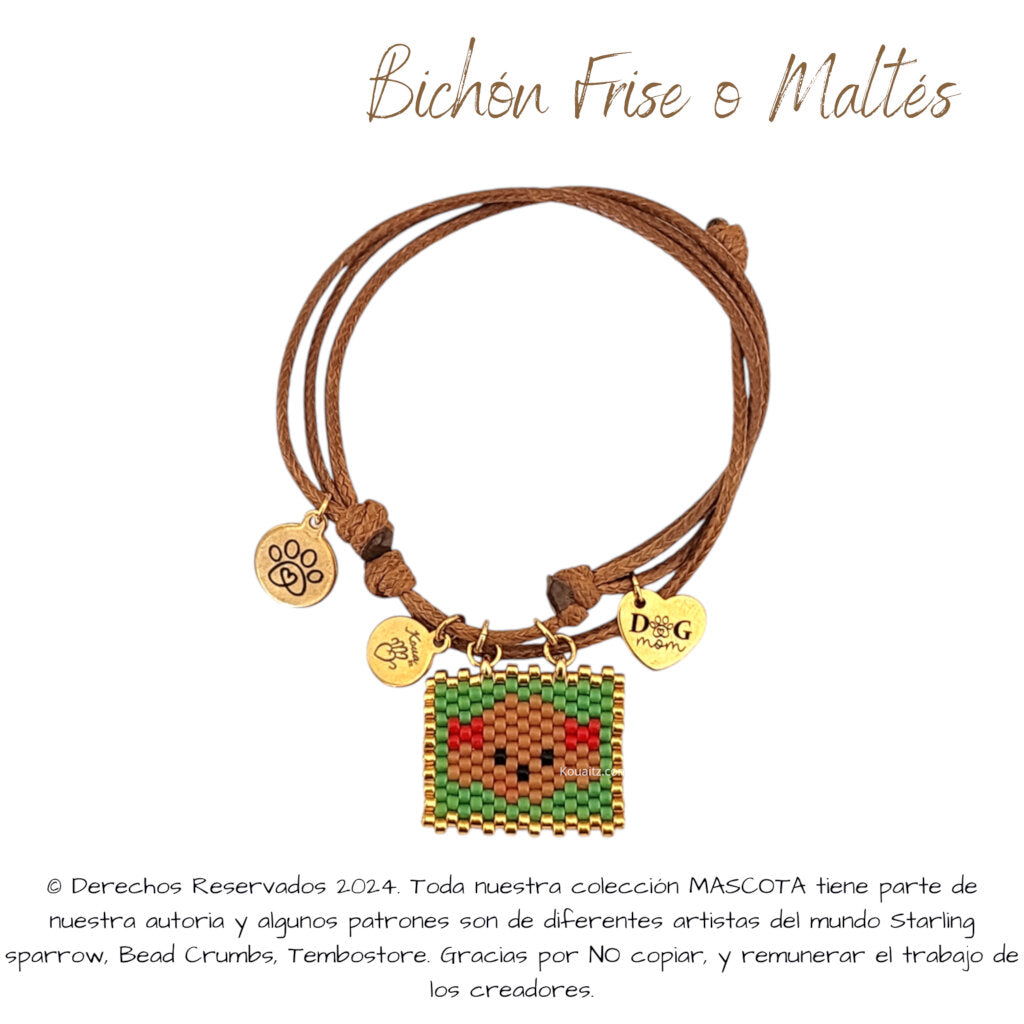 Bichón Frise o Maltés con moños Pulsera