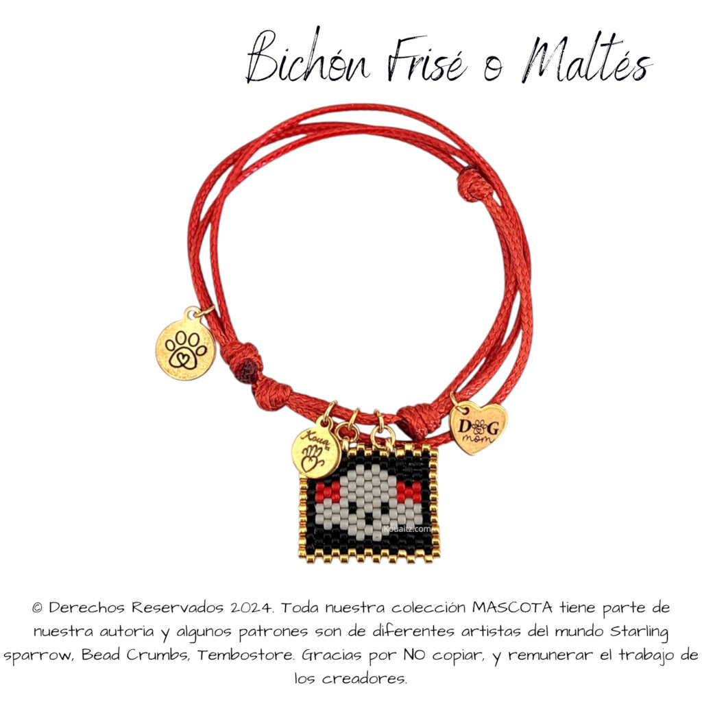 Bichón Frise o Maltés con moños Pulsera