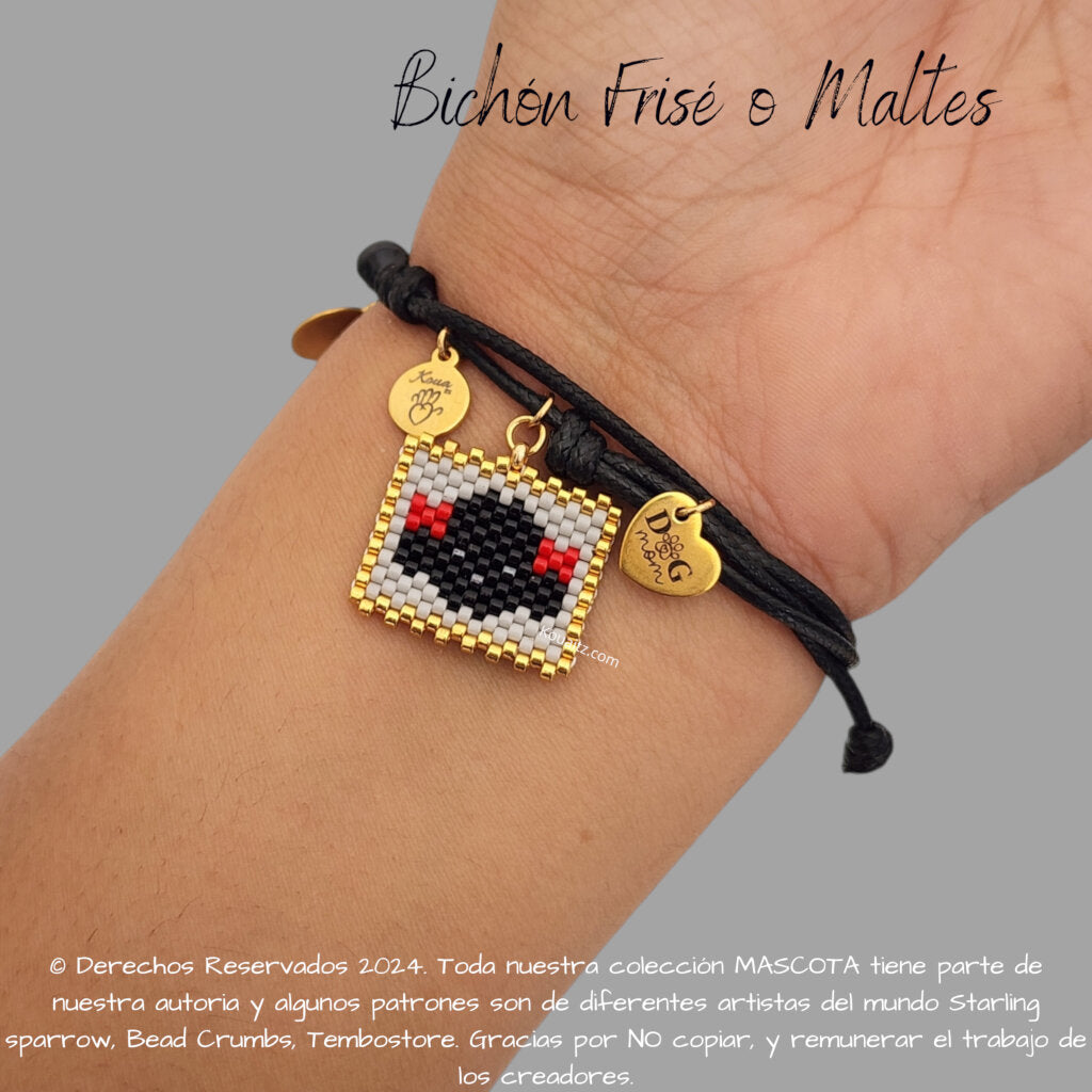 Bichón Frise o Maltés con moños Pulsera