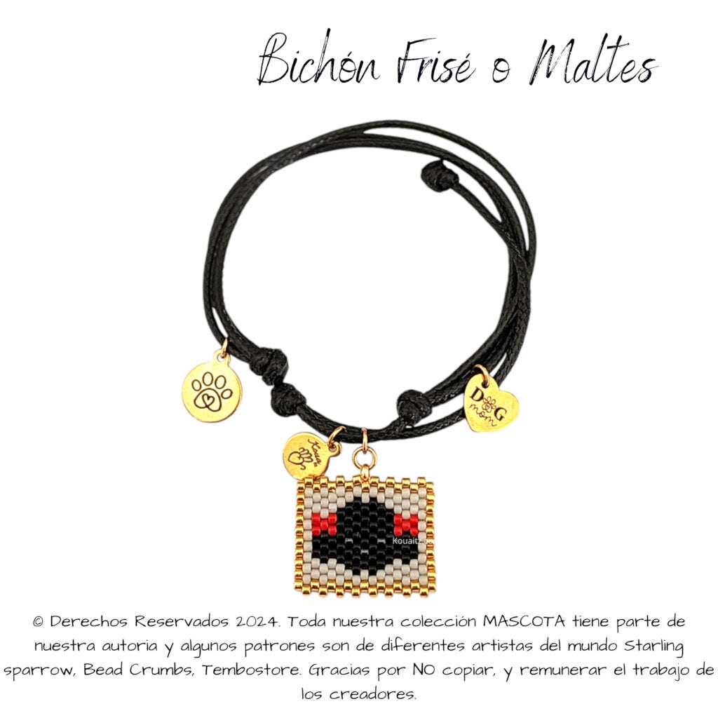 Bichón Frise o Maltés con moños Pulsera