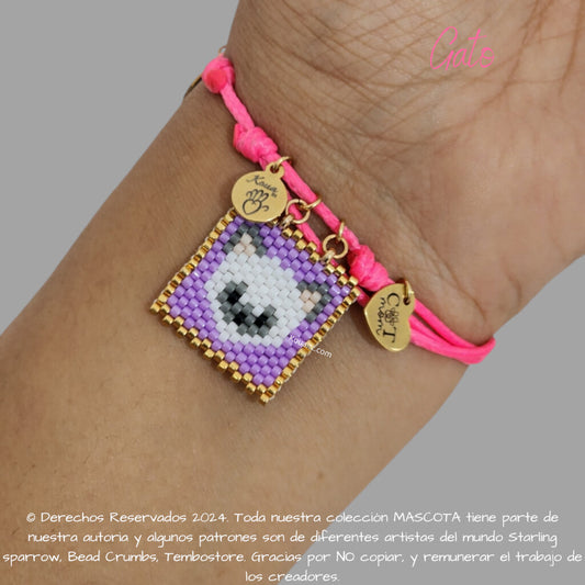 Gato Siamés Pulsera, Llavero, Collar o Kit