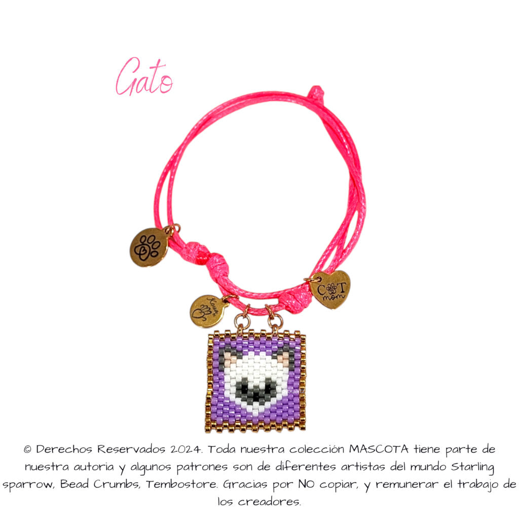 Gato Siamés Pulsera, Llavero, Collar o Kit