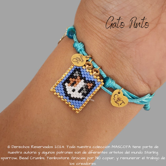 Gato Pinto Pulsera, Llavero, Collar o Kit