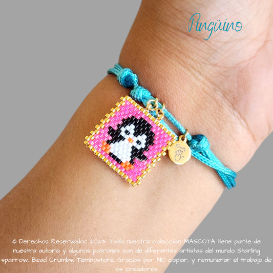 Pingüino Pulsera, Llavero, Collar o Kit