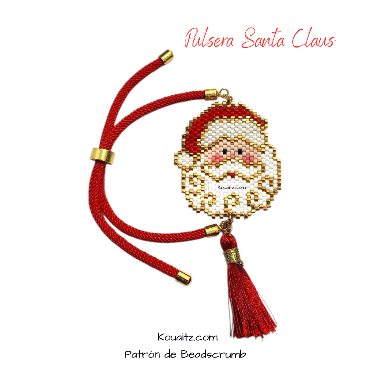 Pulsera o Llavero Santa Claus✨ Hecha a Mano con Delica Miyuk