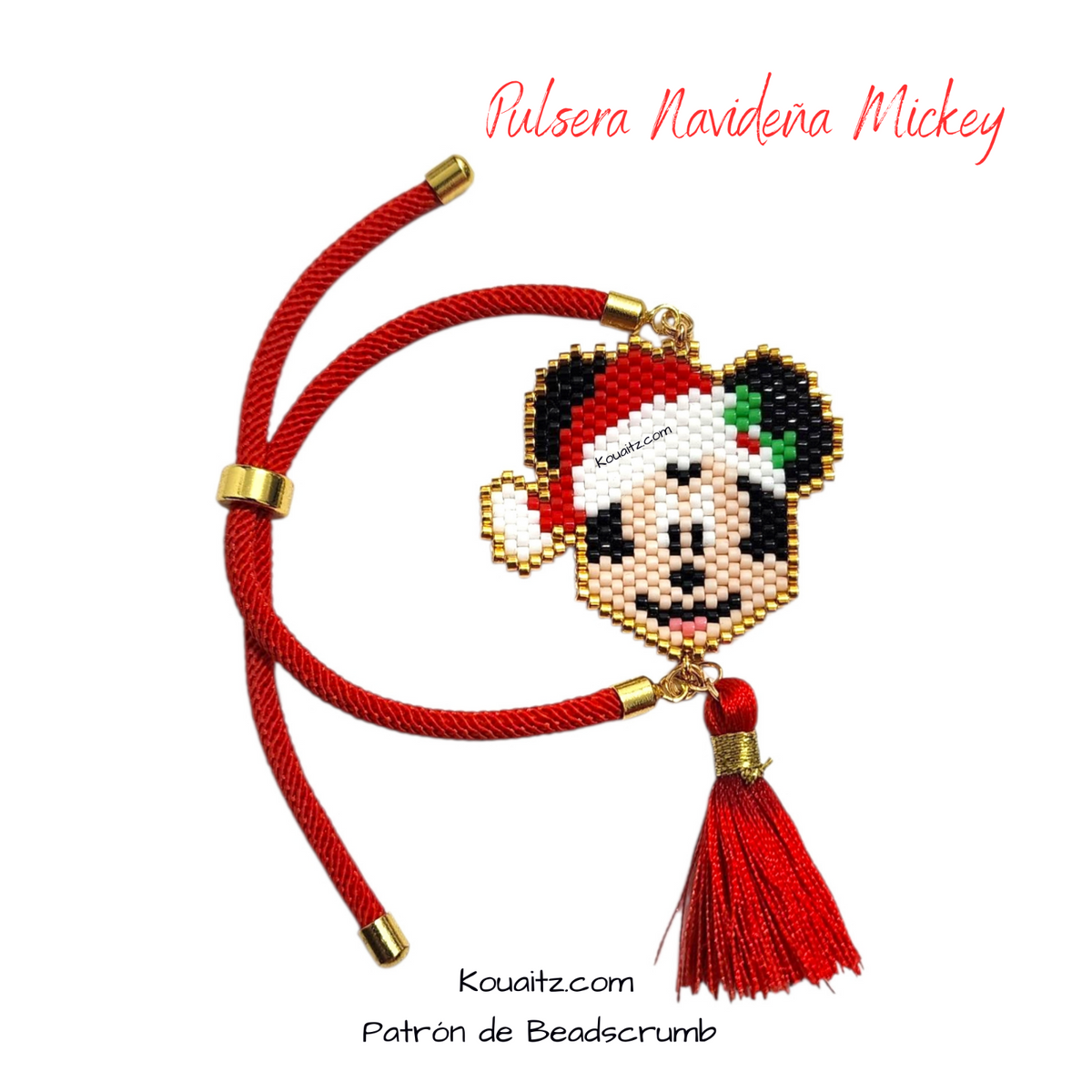 Pulsera o Llavero Mickey✨ Hecha a Mano con Delica Miyuk