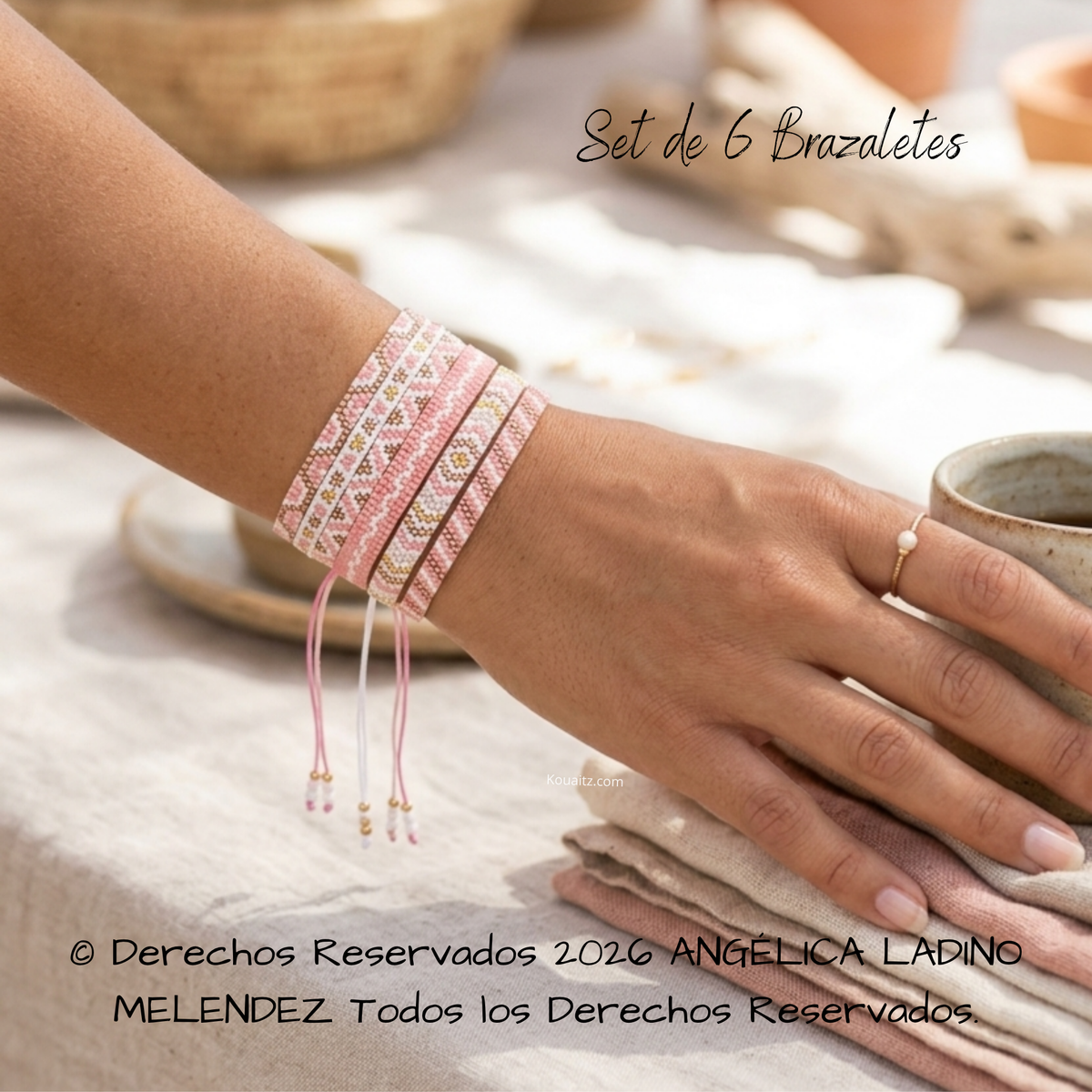 Set Brazaletes Rosas