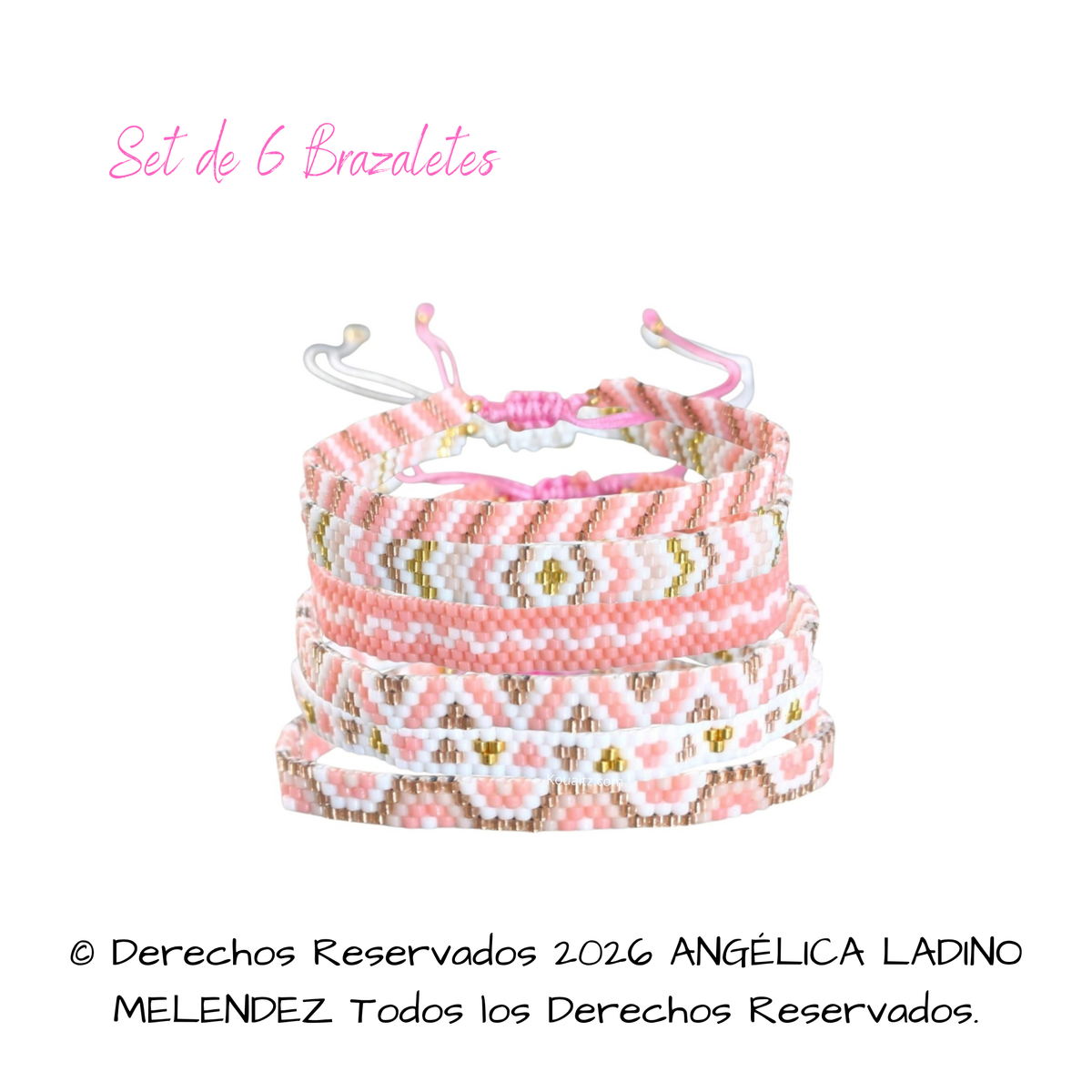Set Brazaletes Rosas