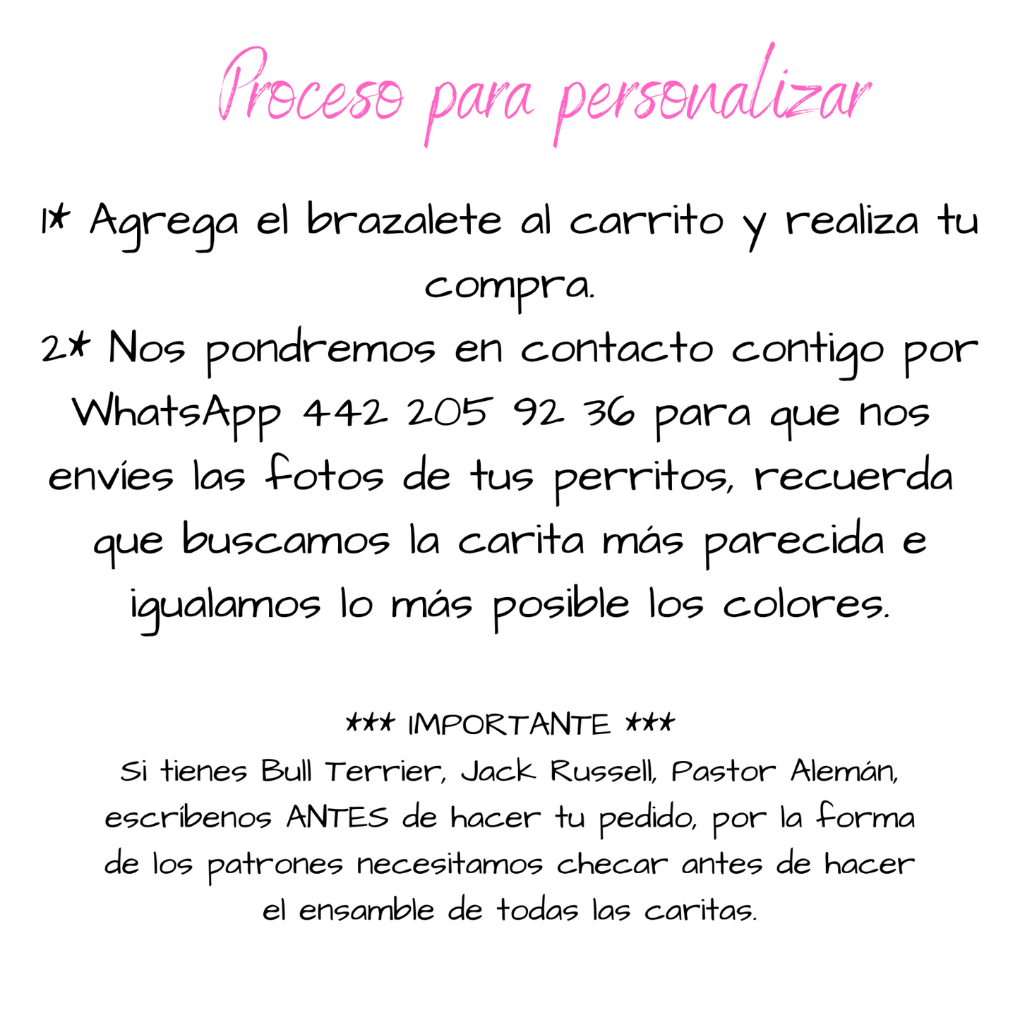a Brazalete Personalizado hasta 6 perritos