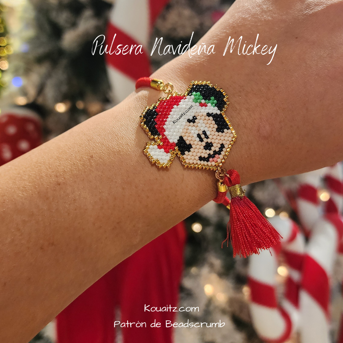 Pulsera o Llavero Mickey✨ Hecha a Mano con Delica Miyuk