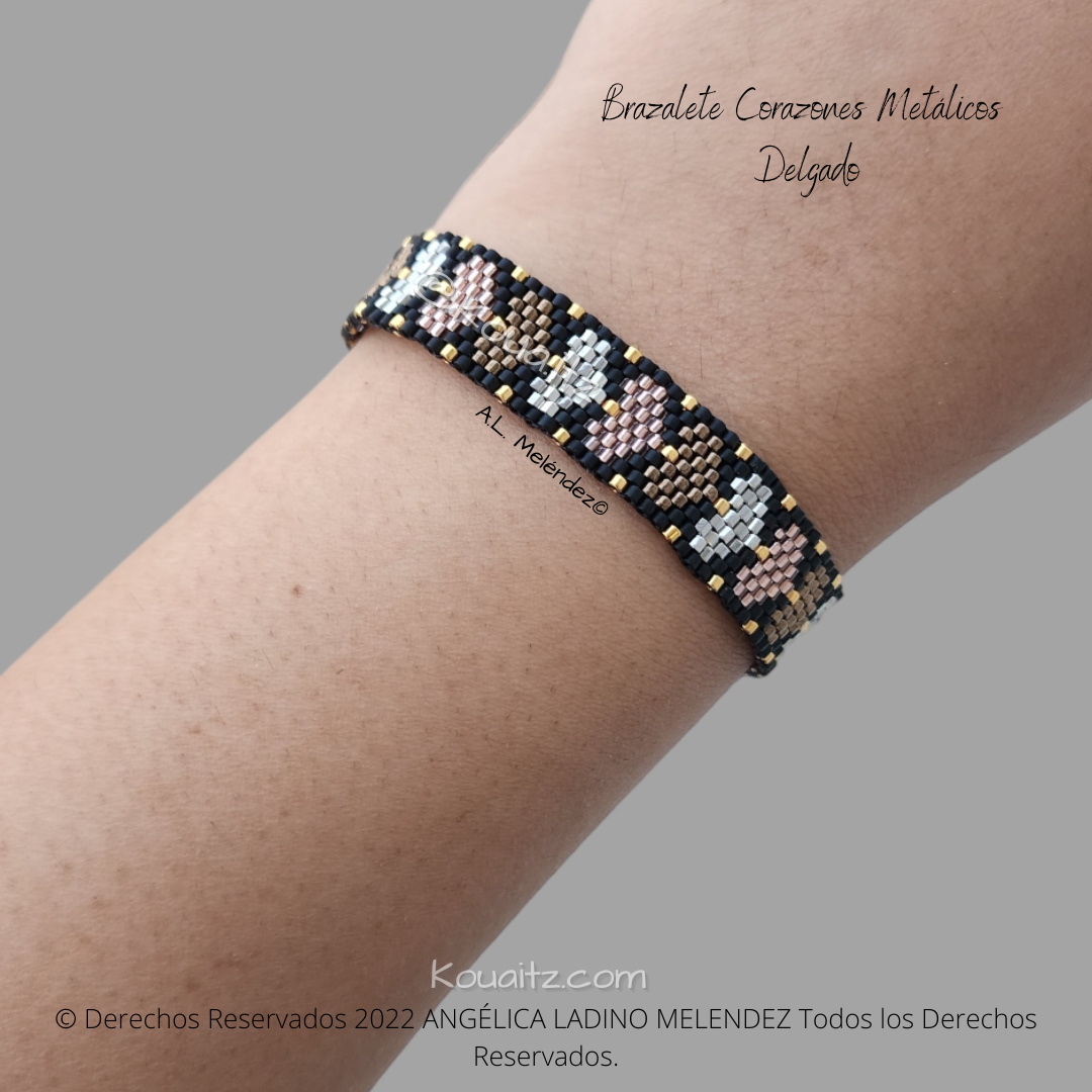 Brazalete Corazones Colores Miyuki Delgado
