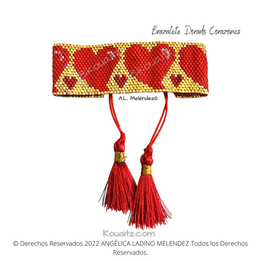 Brazalete Corazones Dorado
