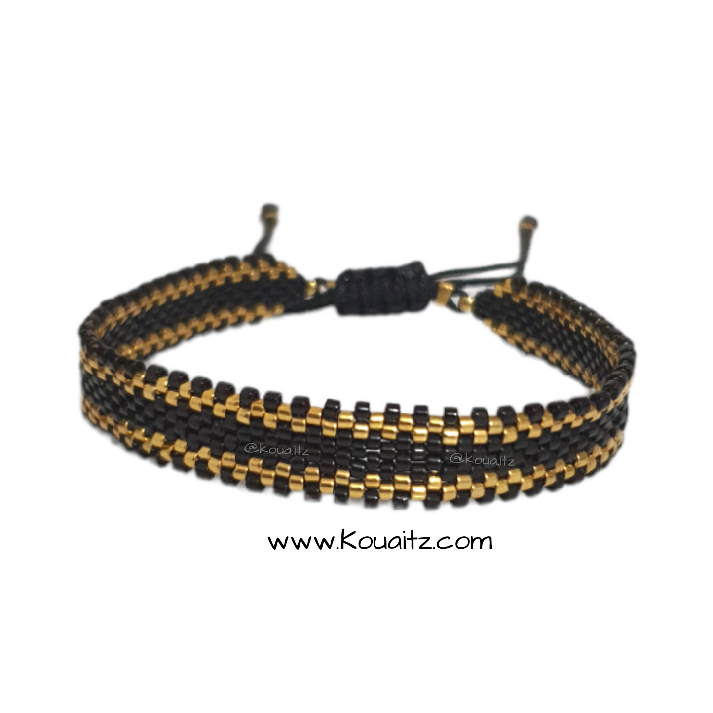 Brazalete Negro Dorado Unisex