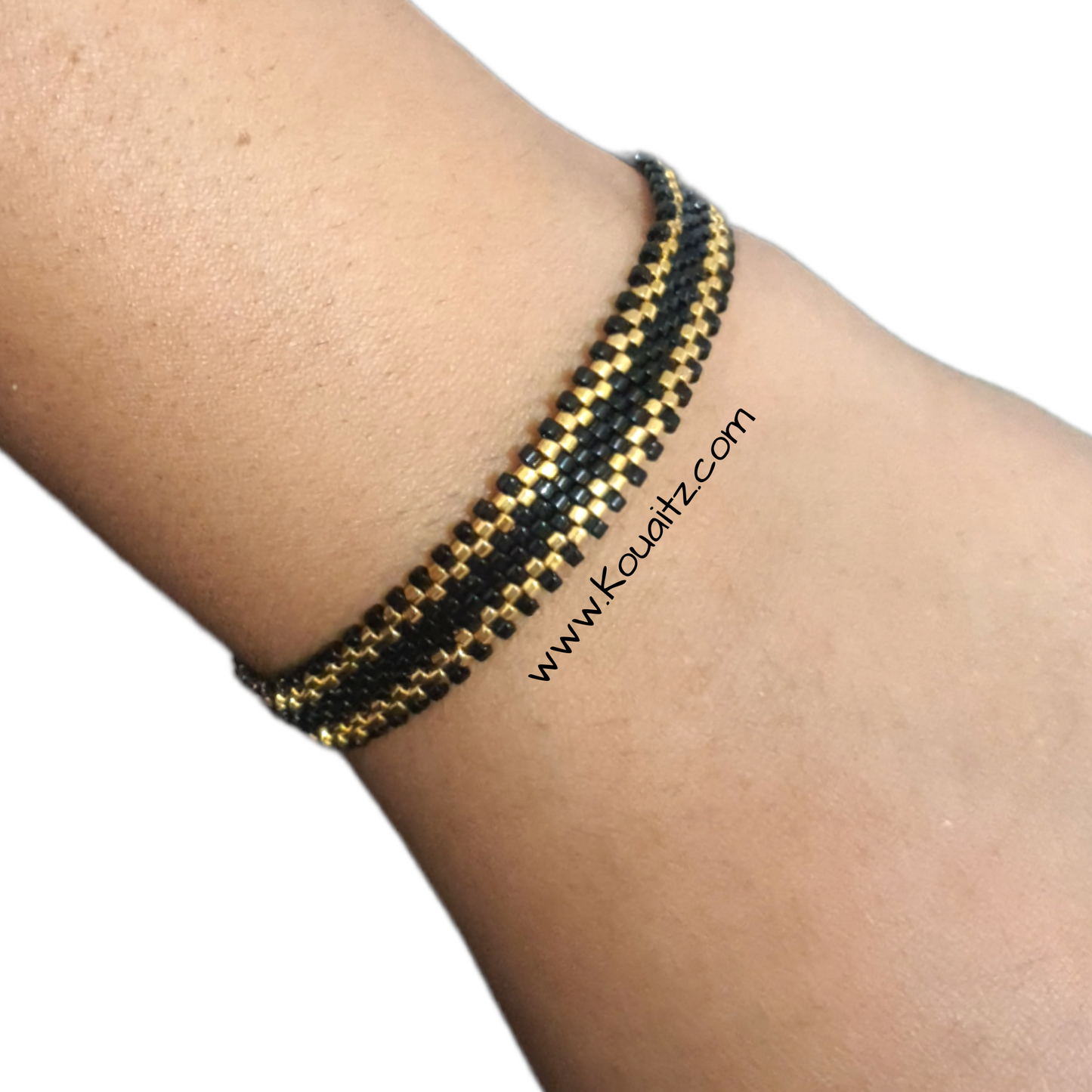 Brazalete Negro Dorado Unisex