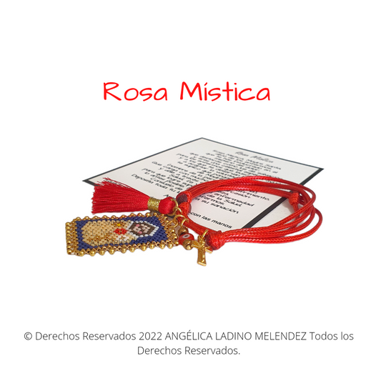 Rosa Mística Escapulario Collar