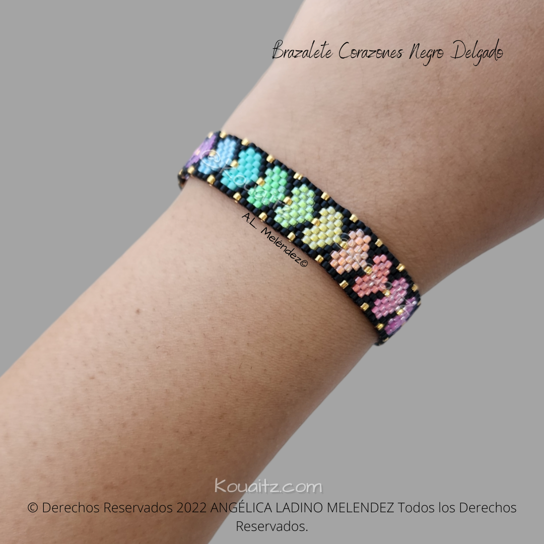 Brazalete Corazones Colores Miyuki Delgado