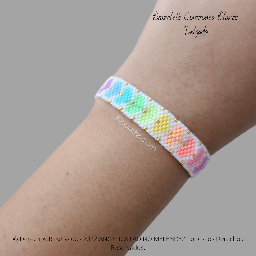 Brazalete Corazones Colores Miyuki Delgado